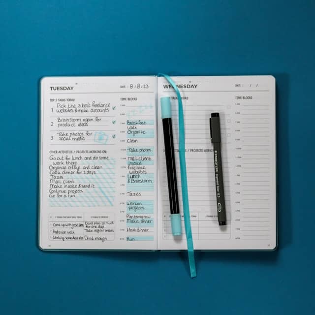 time management qualities of successful students planner example