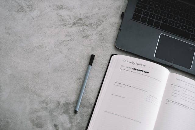 practicing discipline building with daily planner for productivity