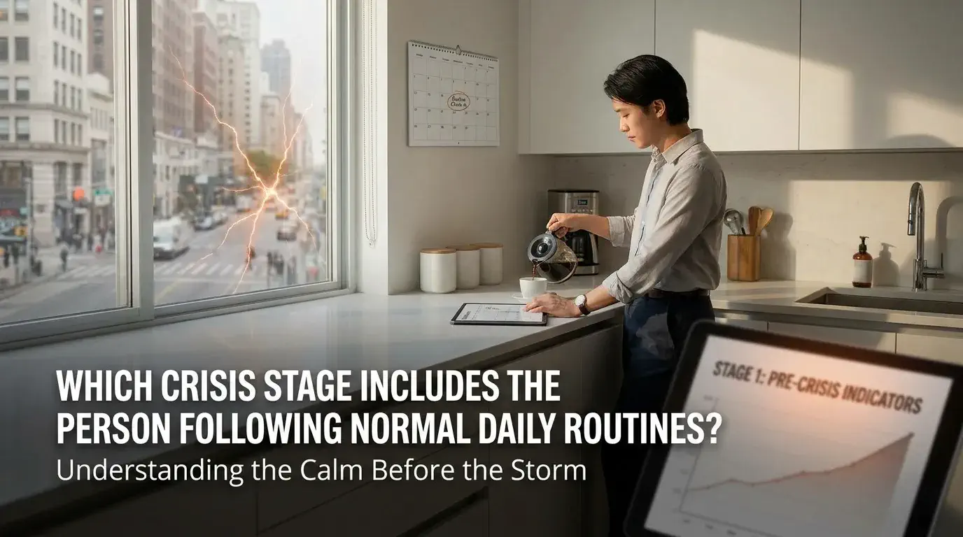 Which Crisis Stage Includes the Person Following Normal Daily Routines hero image